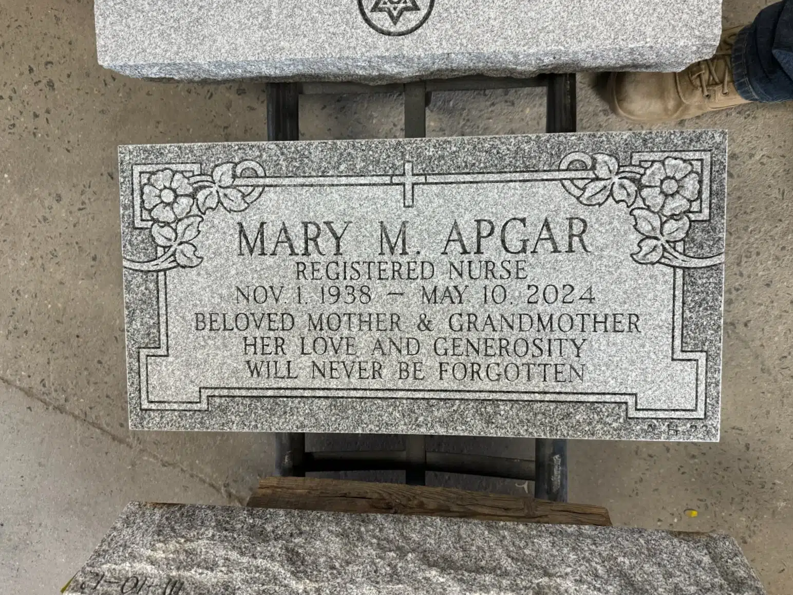Granite Grave Marker (local) hand-carved by Marker Finder in NJ — image 7